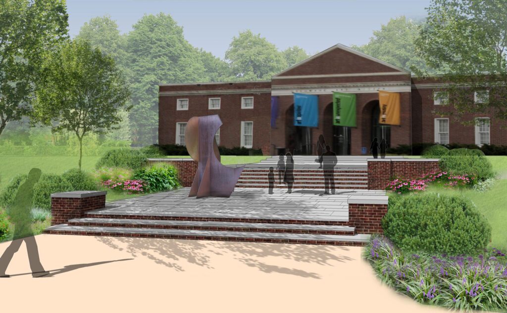 Plaza Concept Rendering with Integrated Sculpture Terrace