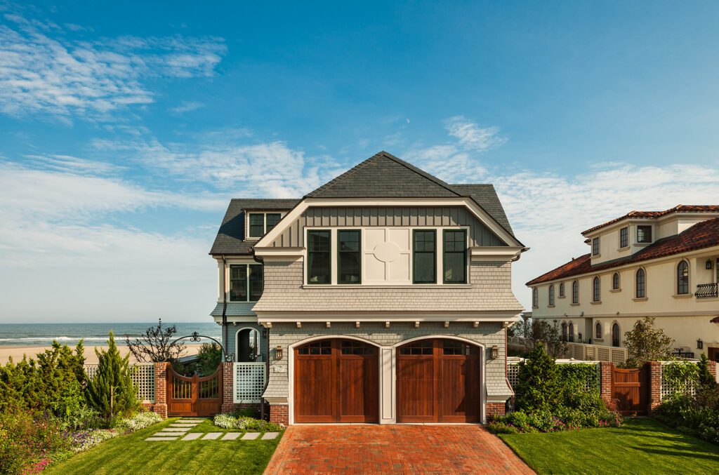 Front Elevation with Shingle Detailing and Symmetrical Massing