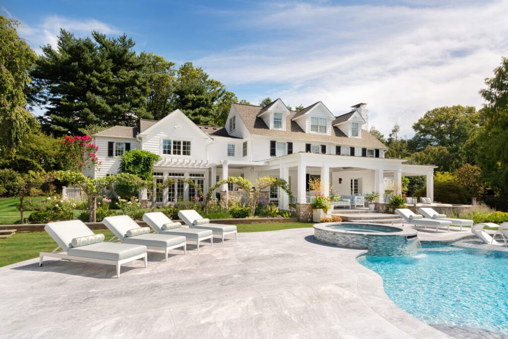 Poolside Elegance Framing a Classic Colonial Revival Estate