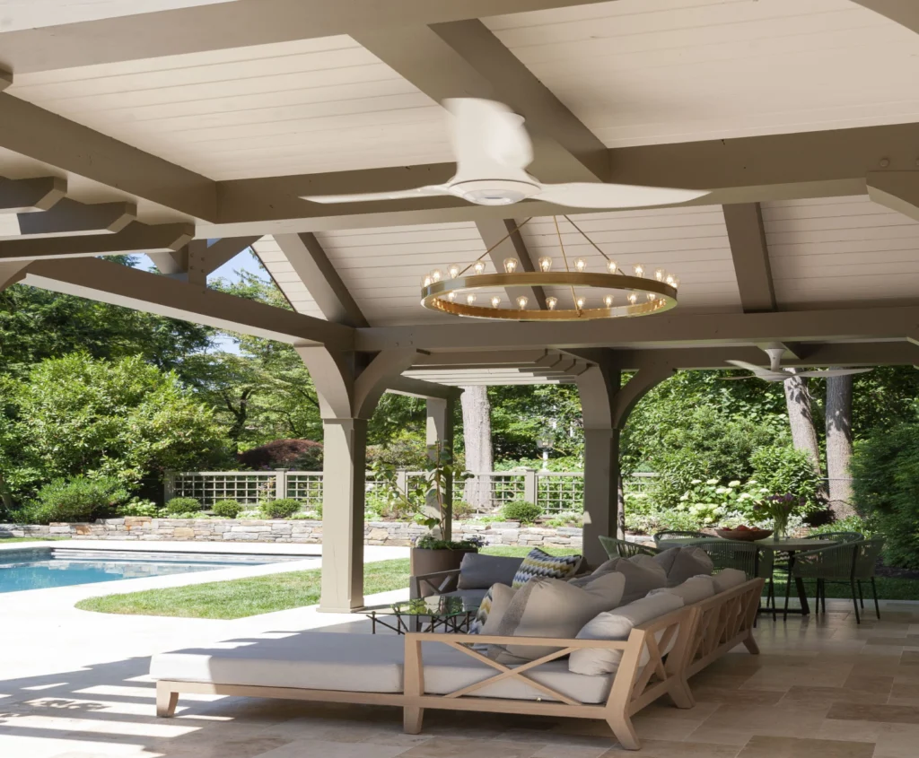 Sheltered Lounge Framed by Architectural Craft